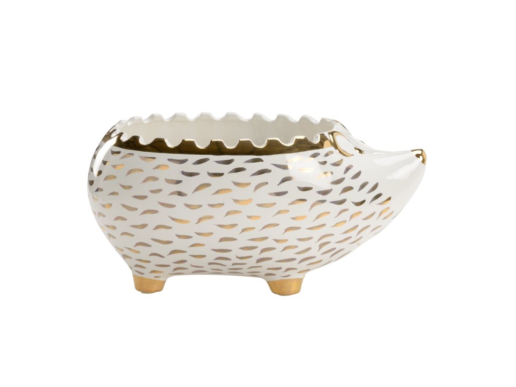 Hedgehog Bowl - White/Gold - image 4