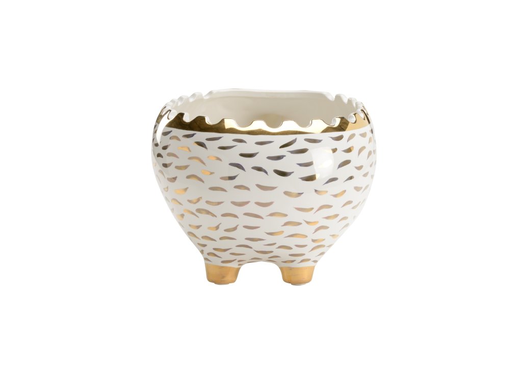 Hedgehog Bowl - White/Gold - image 5