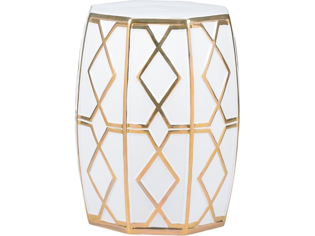 Andreu Garden Stool - White/Gold - main image