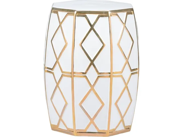 Andreu Garden Stool - White/Gold