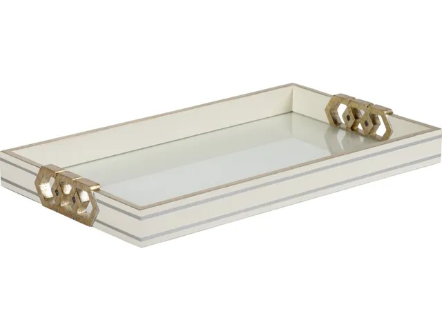 Copas Serving Tray - White/Silver
