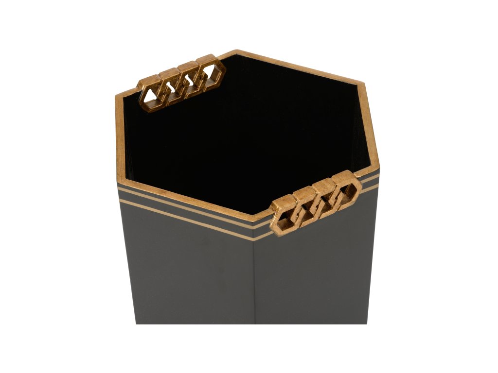 Oliver Wastebasket - Black/Gold - image 1