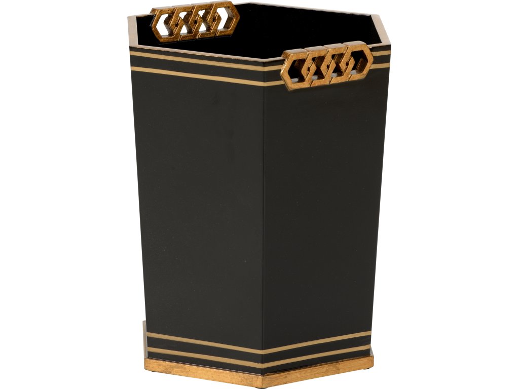 Oliver Wastebasket - Black/Gold - image 2