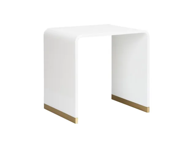 Waterfall End Table - White
