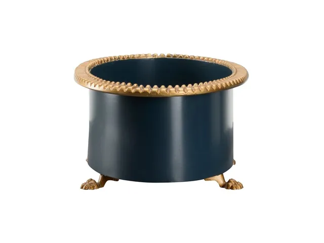 Pie Crust Cachepot - Navy (Sm) - Alternative View