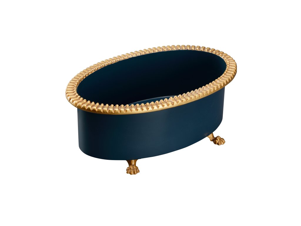 Pie Crust Cachepot - Navy (Sm) - image 3