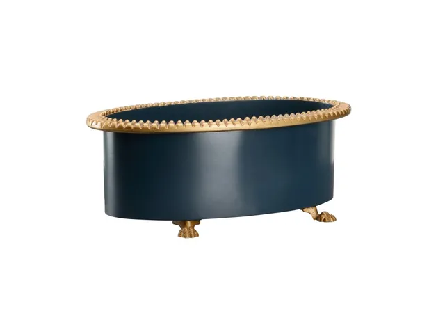 Pie Crust Cachepot - Navy (Sm)