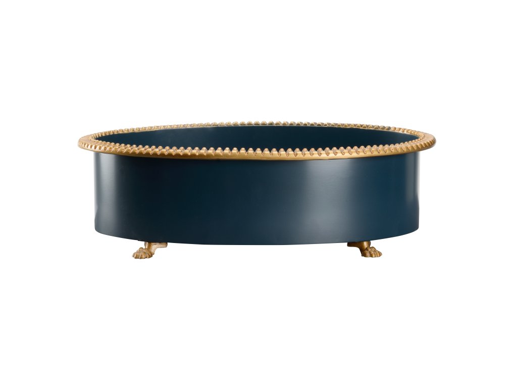 Pie Crust Cachepot - Navy (Lg) - image 1