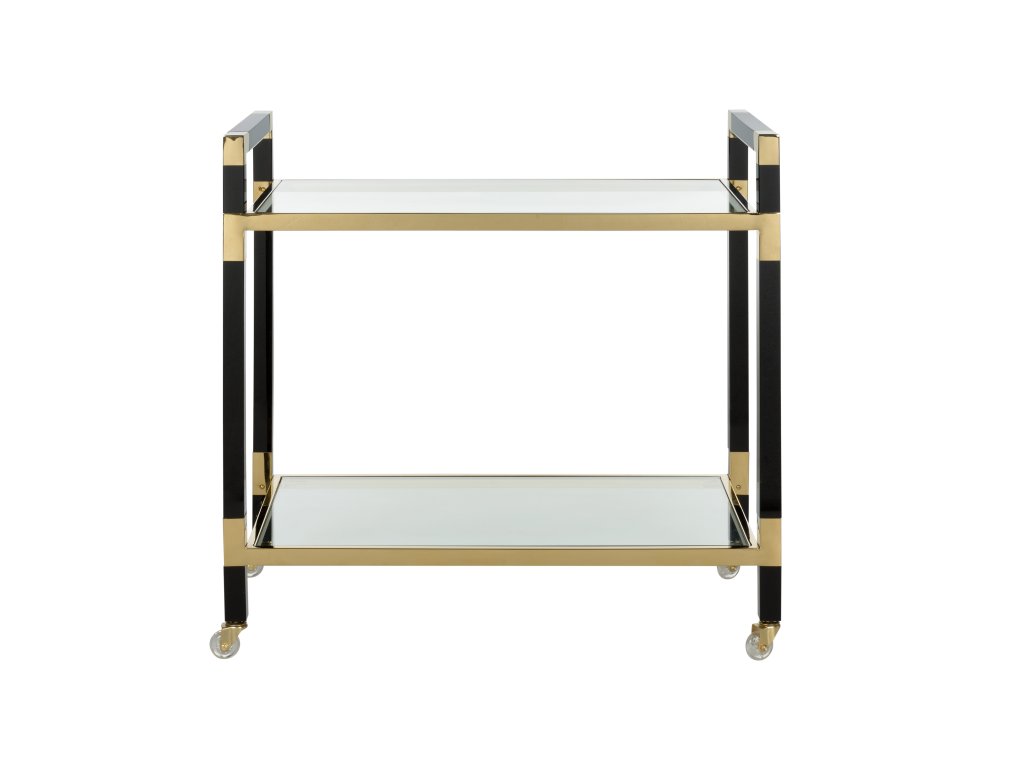 Acrylic Bar Cart - Black/Brass - image 1