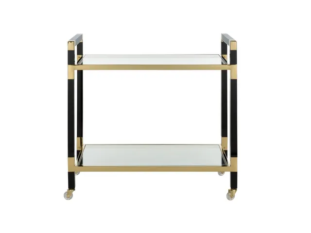 Acrylic Bar Cart - Black/Brass - Alternative View
