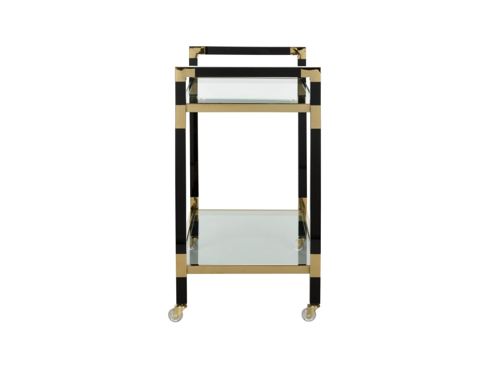 Acrylic Bar Cart - Black/Brass - image 2