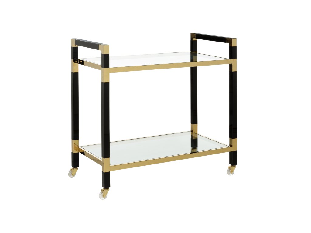 Acrylic Bar Cart - Black/Brass - main image