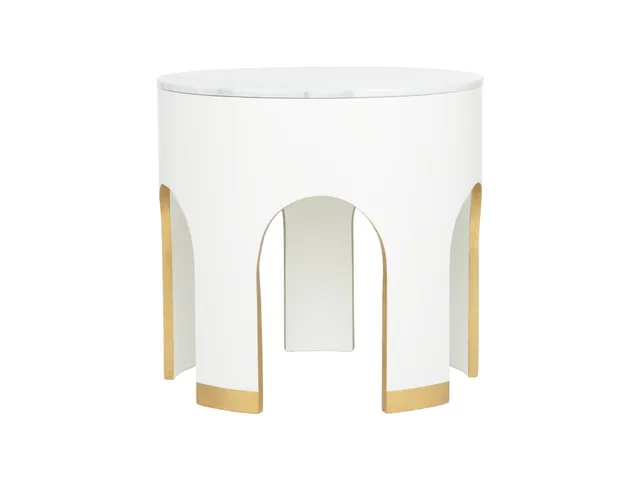 Aqueduct End Table - White