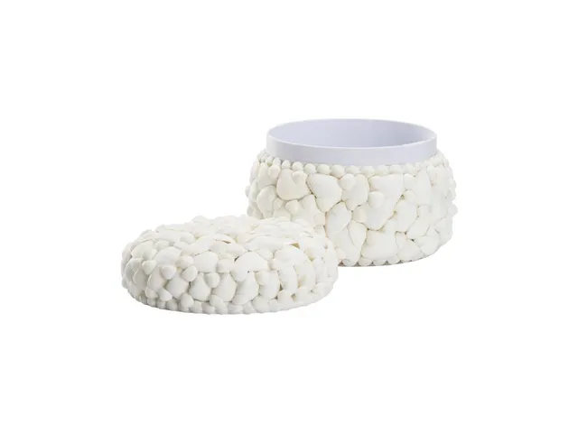 Round White Shell Box - Alternative View