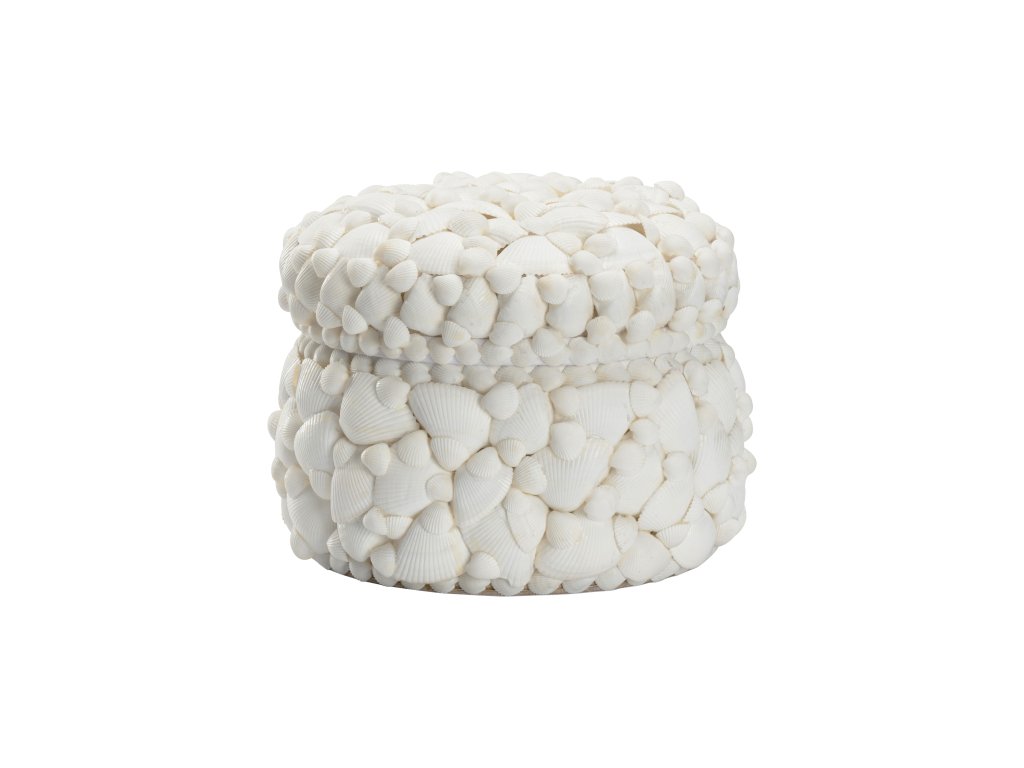 Round White Shell Box - main image