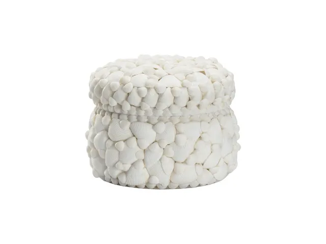 Round White Shell Box