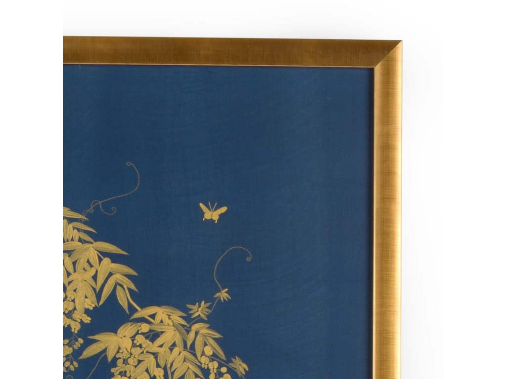 Gold Flowering Tree On Blue B - image 1