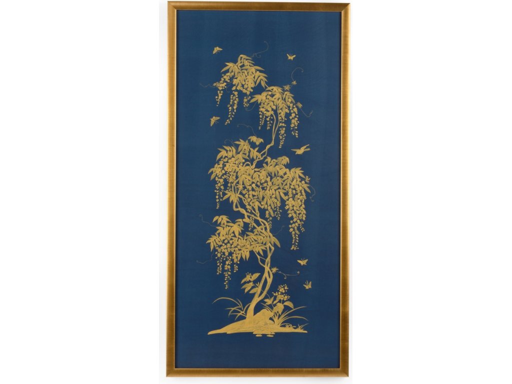 Gold Flowering Tree On Blue B - main image