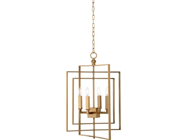 Cube Chandelier - Gold (Sm)
