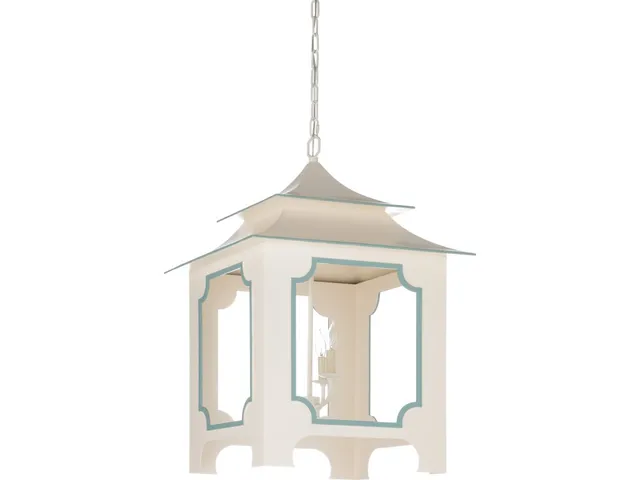 Tole Pagoda Lantern - (Lg) - Cream