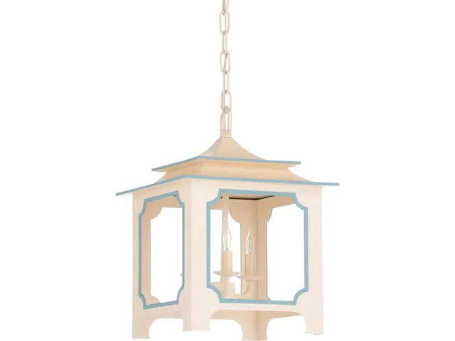 Tole Pagoda Lantern - (Sm) - Cream - Alternative View