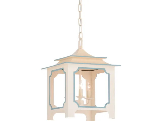 Tole Pagoda Lantern - (Sm) - Cream