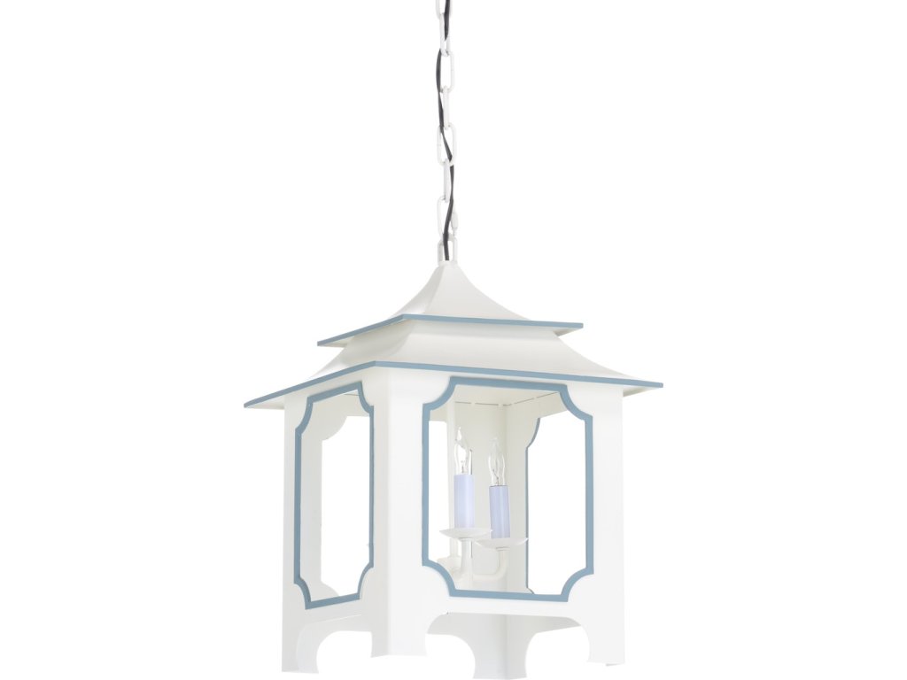 Tole Pagoda Lantern (Sm) - White - image 1