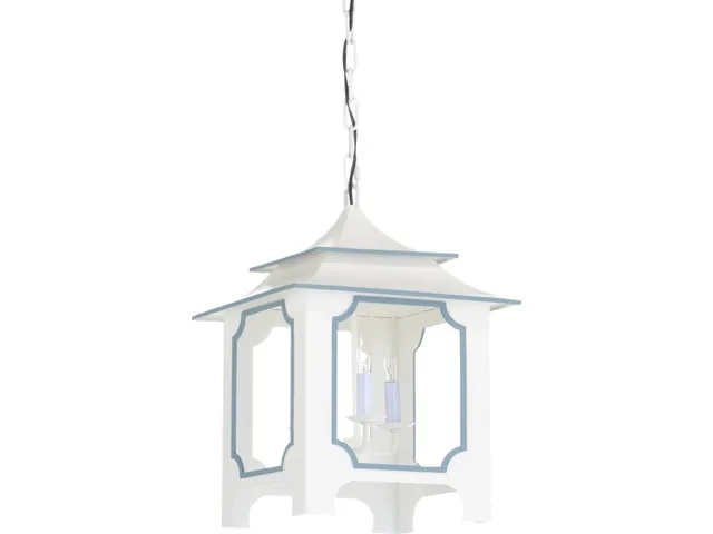 Tole Pagoda Lantern (Sm) - White - Alternative View