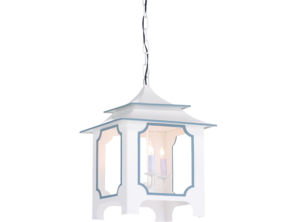 Tole Pagoda Lantern (Sm) - White - main image