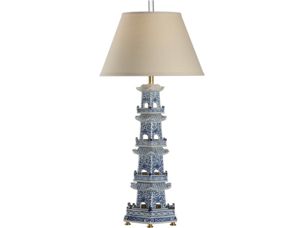 Pagoda Lamp - Blue/White - main image