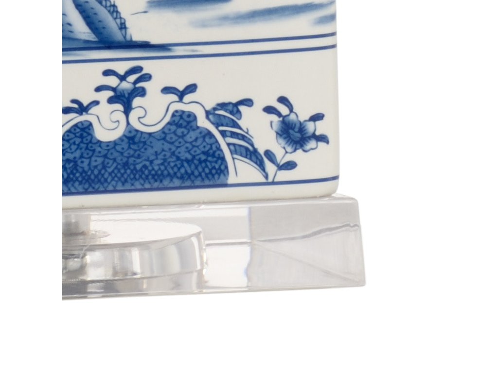 Square Blue And White Lamp - image 1