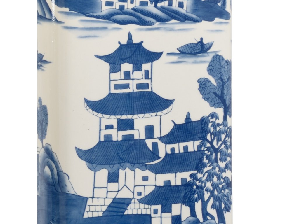 Square Blue And White Lamp - image 3