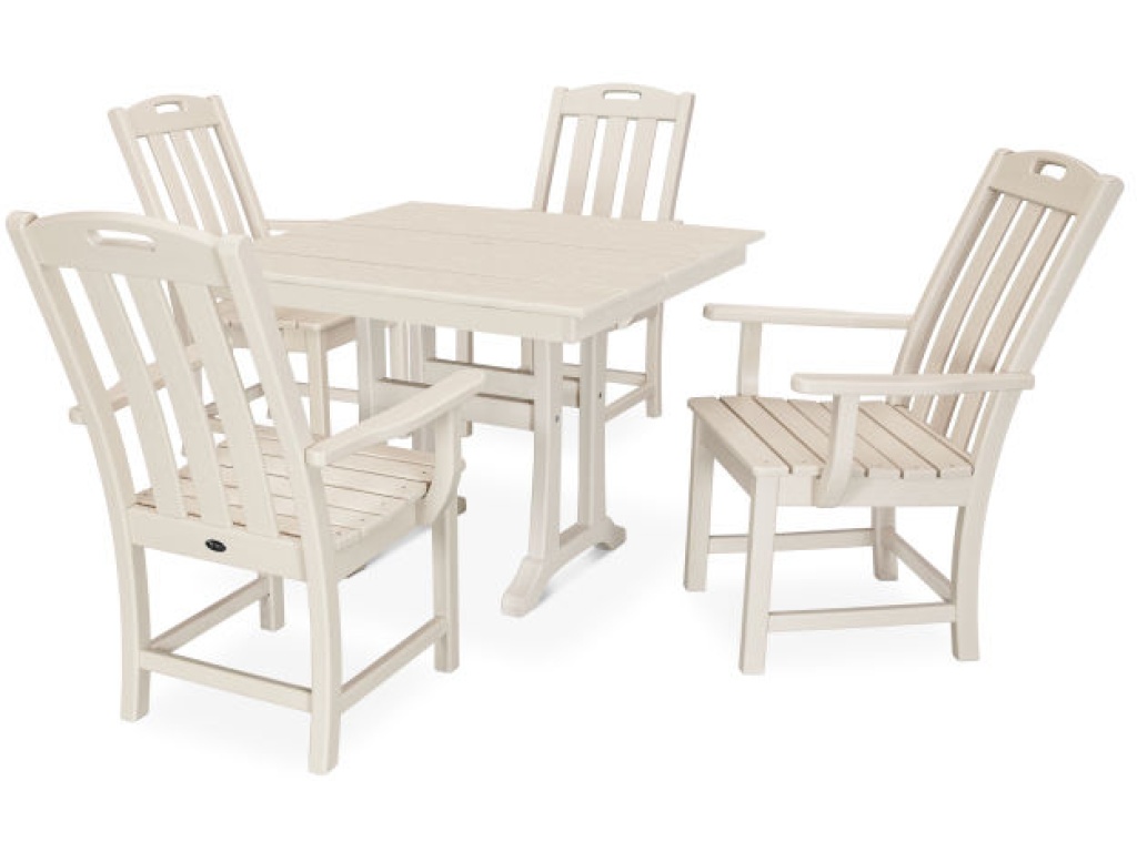 Trex Outdoor Furniture Yacht Club 5-Piece Farmhouse Trestle Arm Chair Dining Set, primary thumbnail