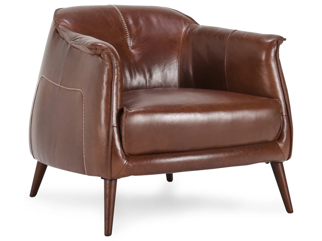 Martel Leather Club Chair - Spiced Brown - main image