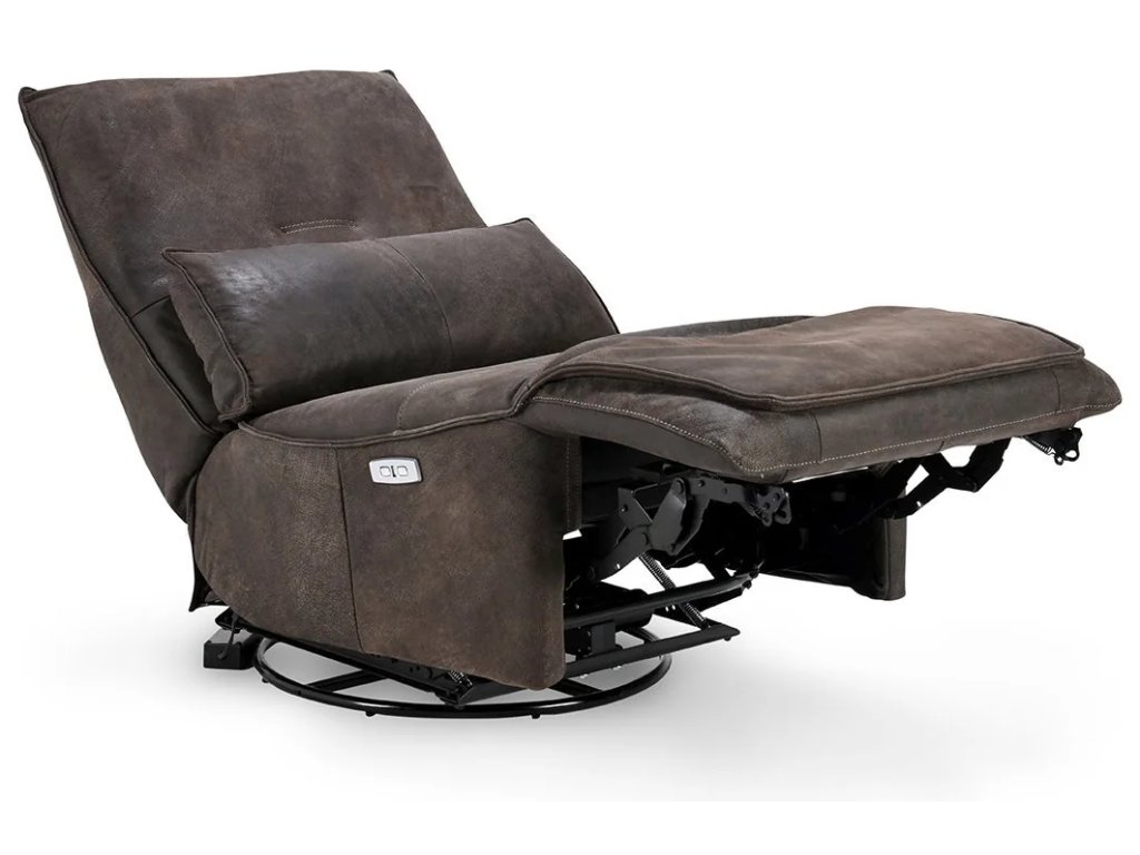 Paige Leather Swivel Power Recliner - image 1