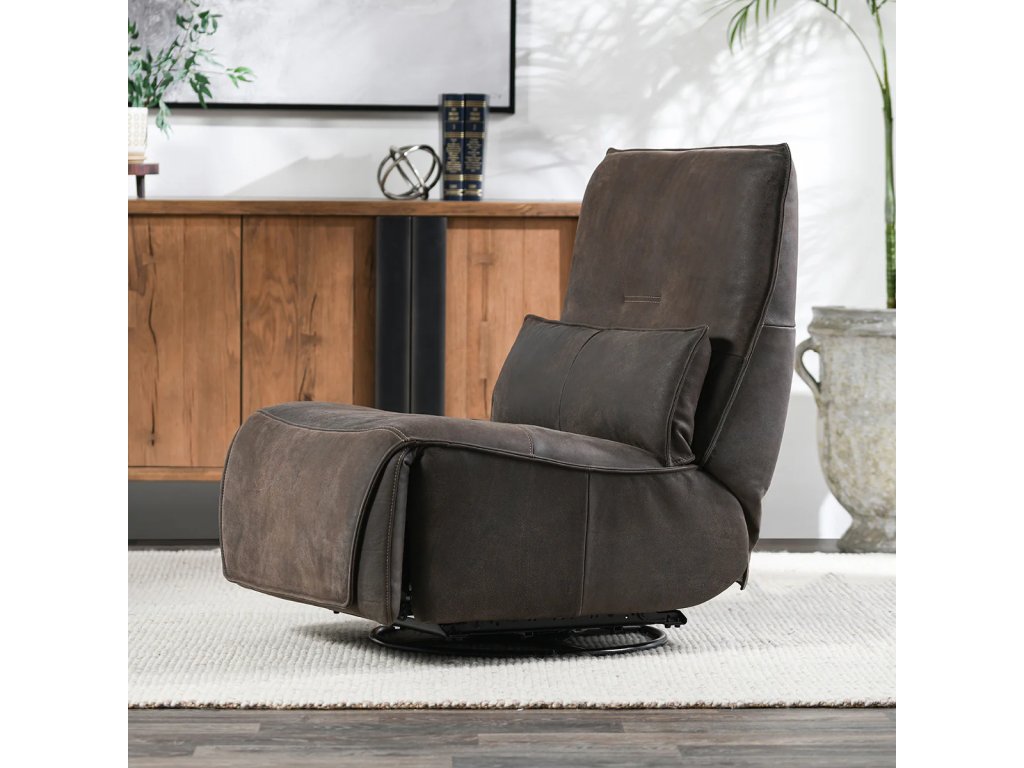 Paige Leather Swivel Power Recliner - image 5