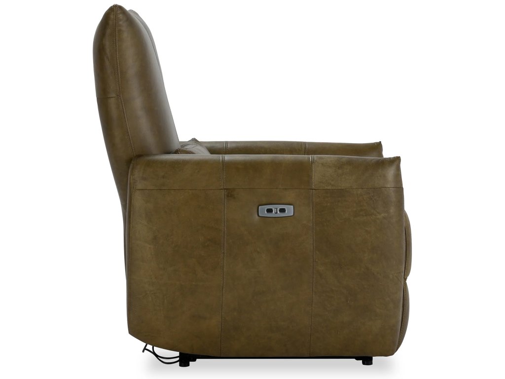 Thaya Leather Power Recliner - Earth Brown - main image
