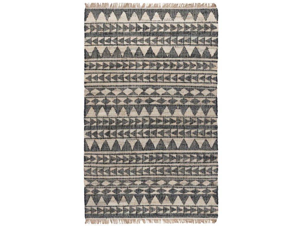 Solana Distressed Rug - Black Natural - main image