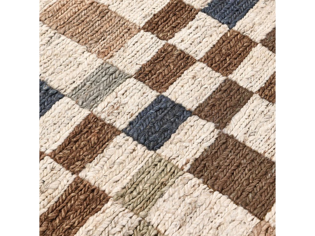 Soumak Jute Rug - Check Natural Multi - image 1