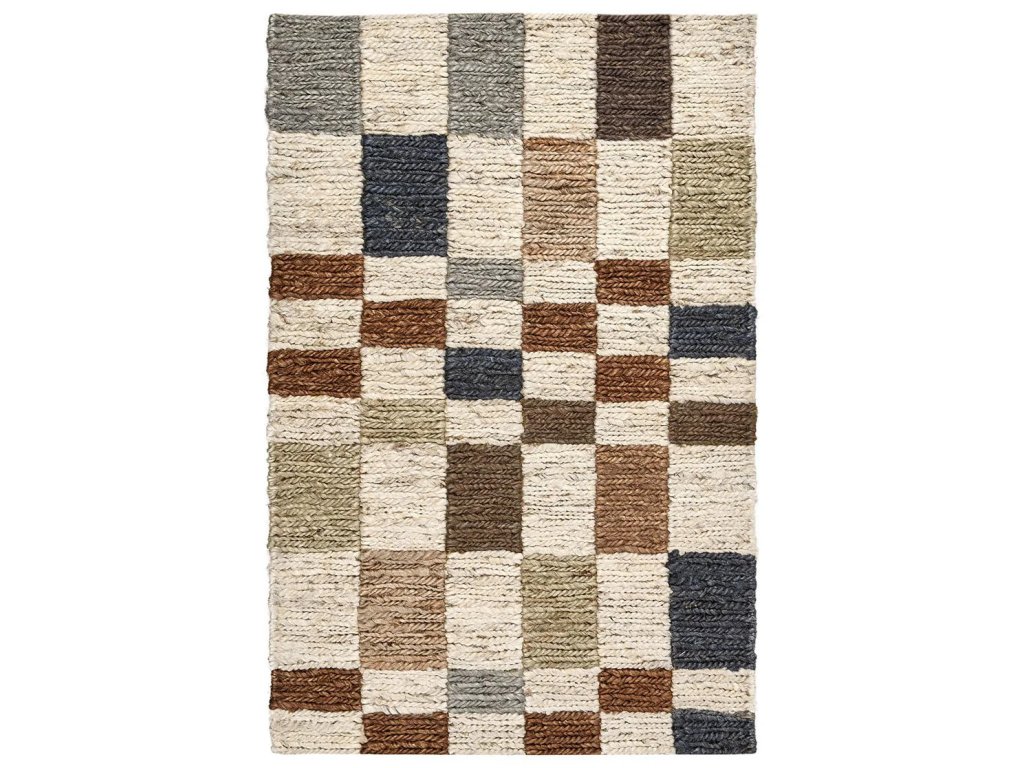 Soumak Jute Rug - Check Natural Multi - main image