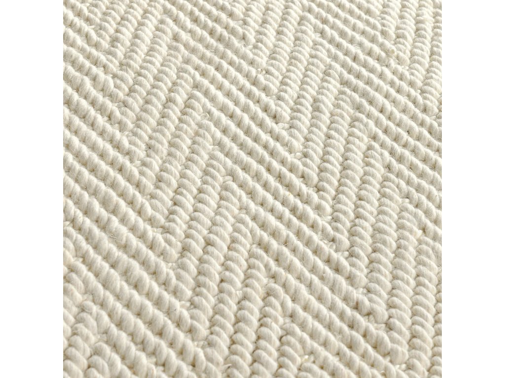 Herringbone Wool/Jute Rug - Ivory - image 4