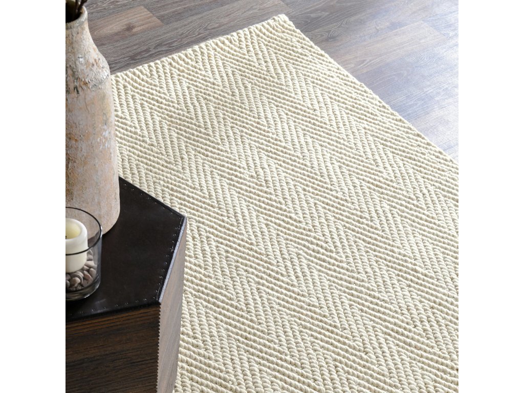 Herringbone Wool/Jute Rug - Ivory - image 6