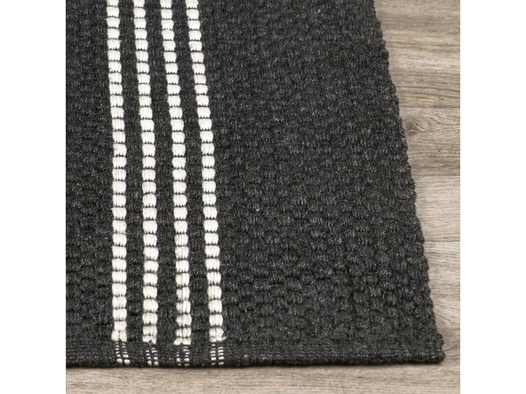 Performance Sorrento Stripe Rug - Charcoal/Ivory - image 2