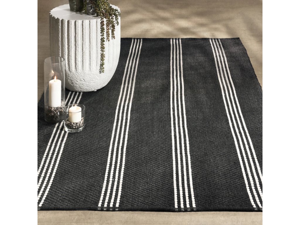 Performance Sorrento Stripe Rug - Charcoal/Ivory - image 4