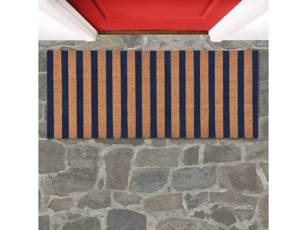 Striped Doormat 24x57 - Navy/Natural - image 1