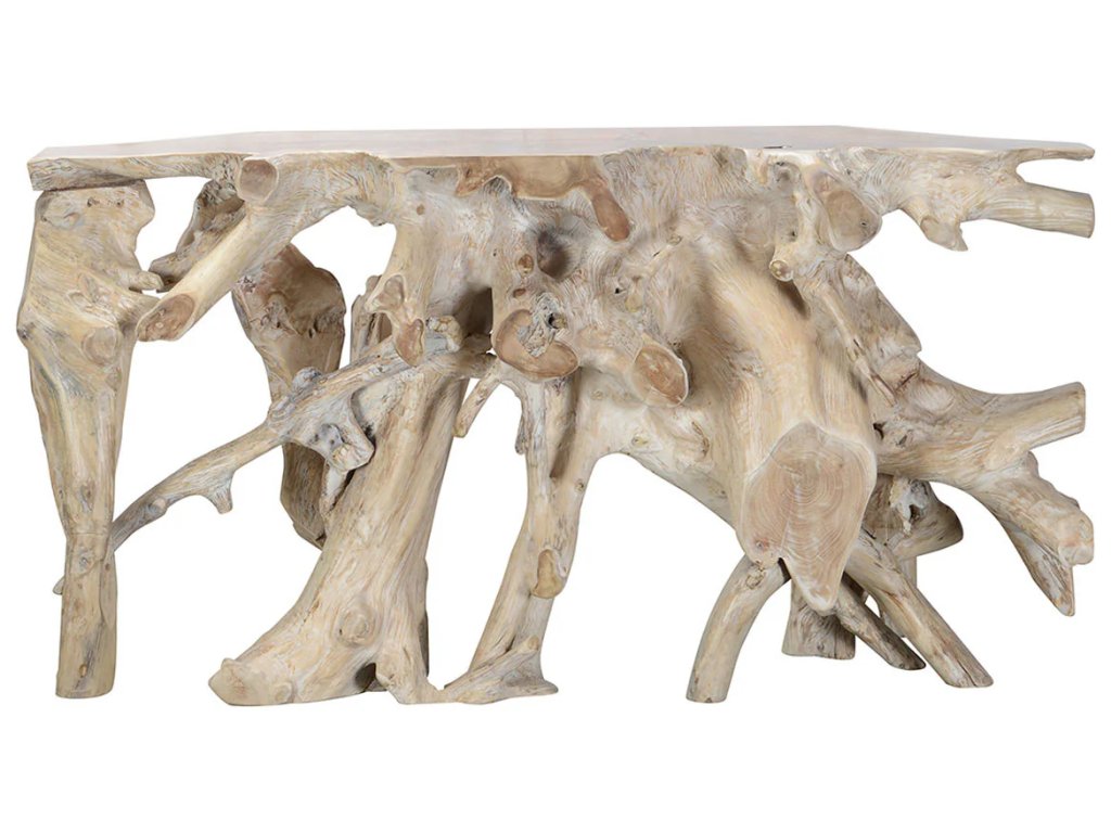 Cypress Root Console Table 59-60" - Natural White Wash - main image
