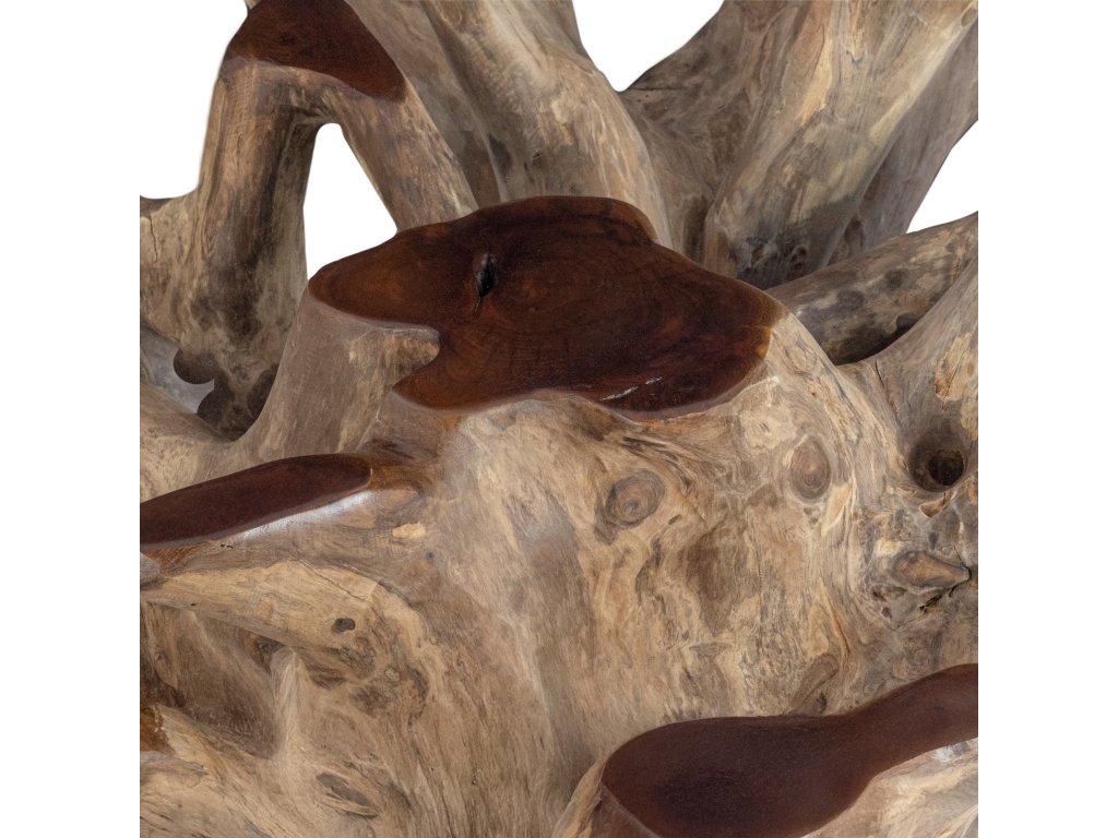 Willow Teak Root/Glass Round Coffee Table - Natural - image 2