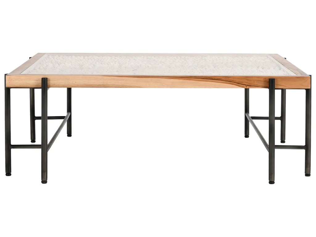 Cyrus Solid Wood Square Coffee Table - Natural/Black - main image