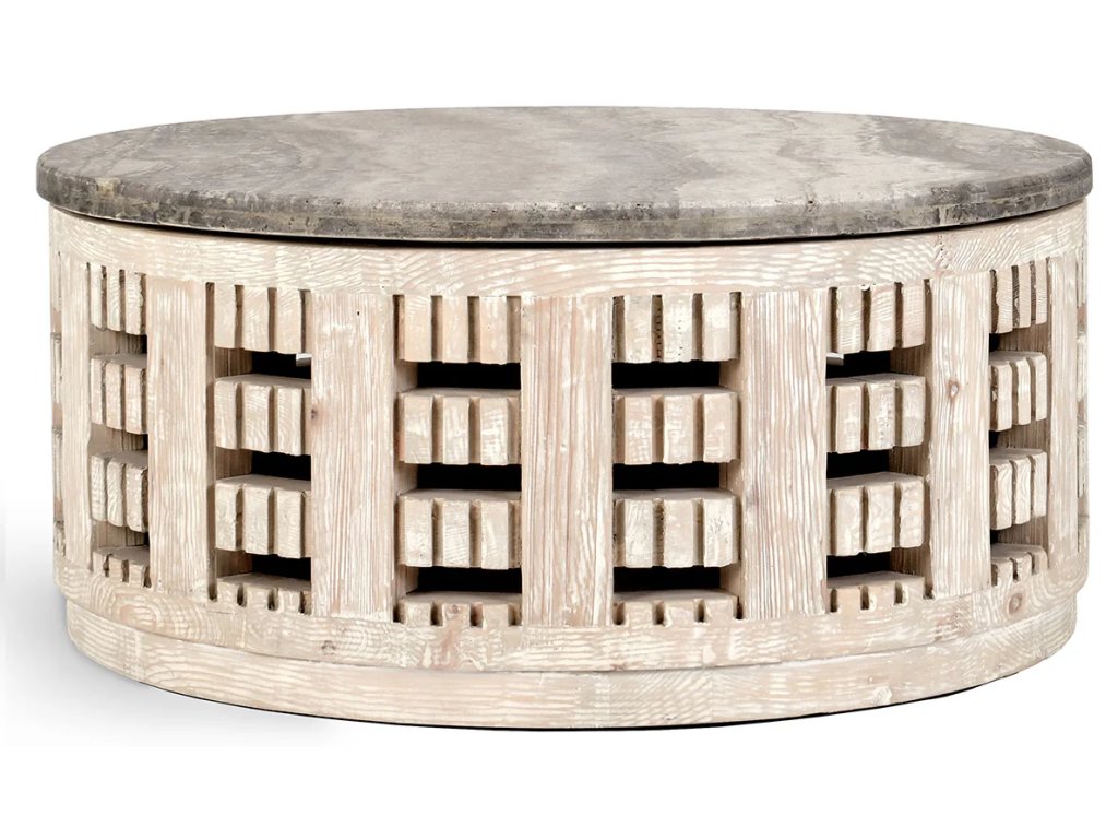 Becky Solid Wood Round Coffee Table - Vintage Cream - main image