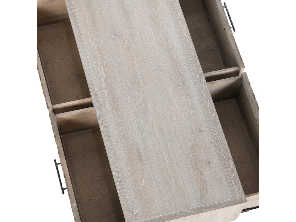 Anton Solid Wood Rectangle 4Dwr Coffee Table - image 4